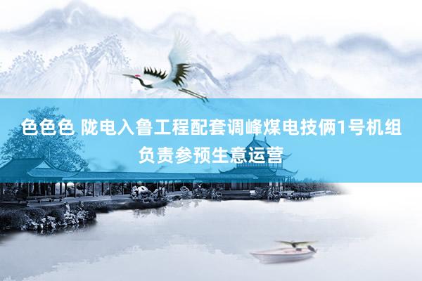 色色色 陇电入鲁工程配套调峰煤电技俩1号机组负责参预生意运营