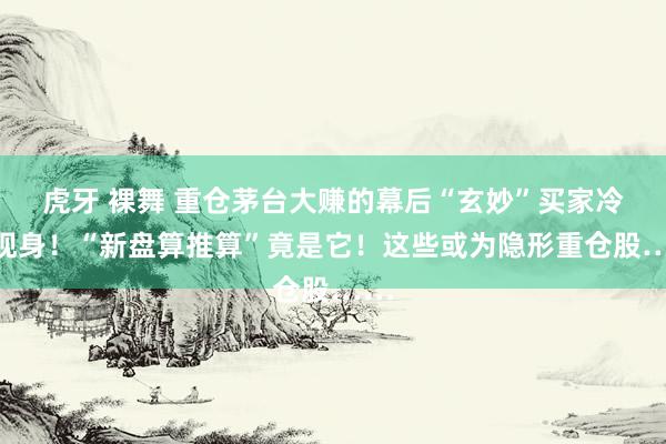 虎牙 裸舞 重仓茅台大赚的幕后“玄妙”买家冷落现身！“新盘算推算”竟是它！这些或为隐形重仓股……