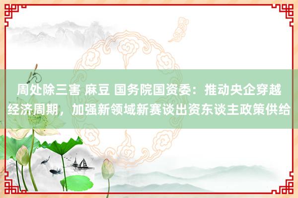 周处除三害 麻豆 国务院国资委：推动央企穿越经济周期，加强新领域新赛谈出资东谈主政策供给