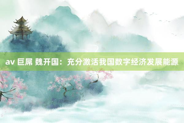 av 巨屌 魏开国：充分激活我国数字经济发展能源